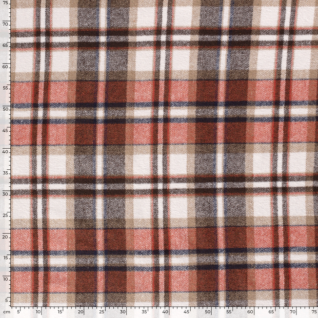 Jacquard fabric Checks Brique