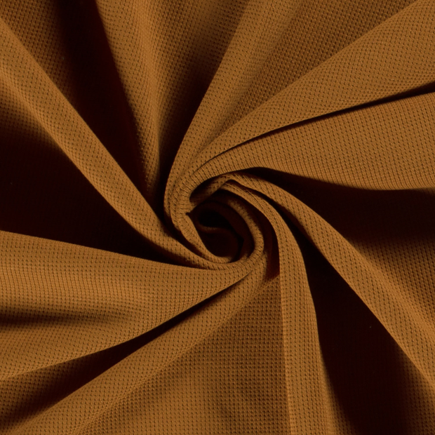 Knitted Waffle fabric Unicolour Caramel