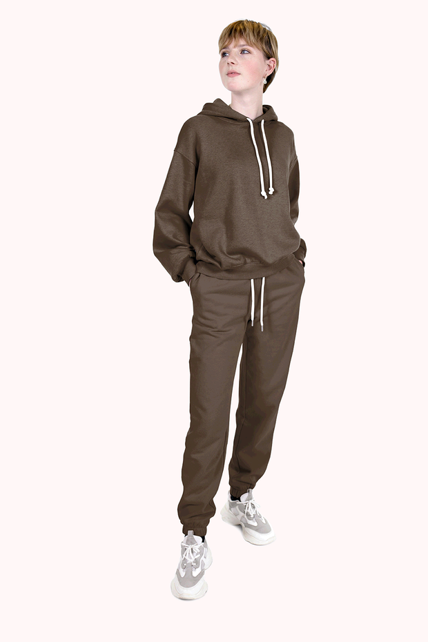 Jogging fabric Unicolour Brown