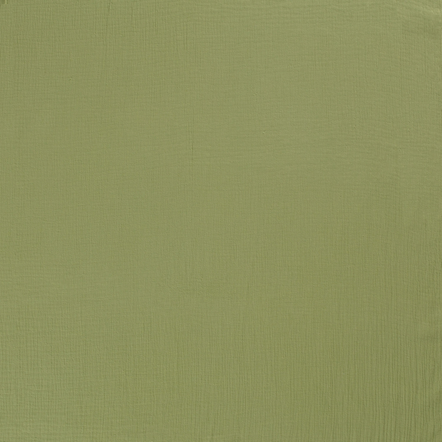 Muslin fabric Olive Green matte 