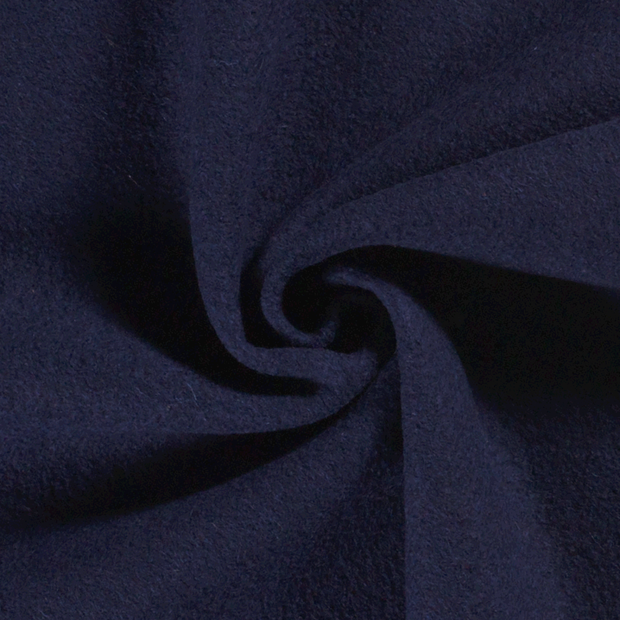 Wool Boucle fabric Unicolour Navy