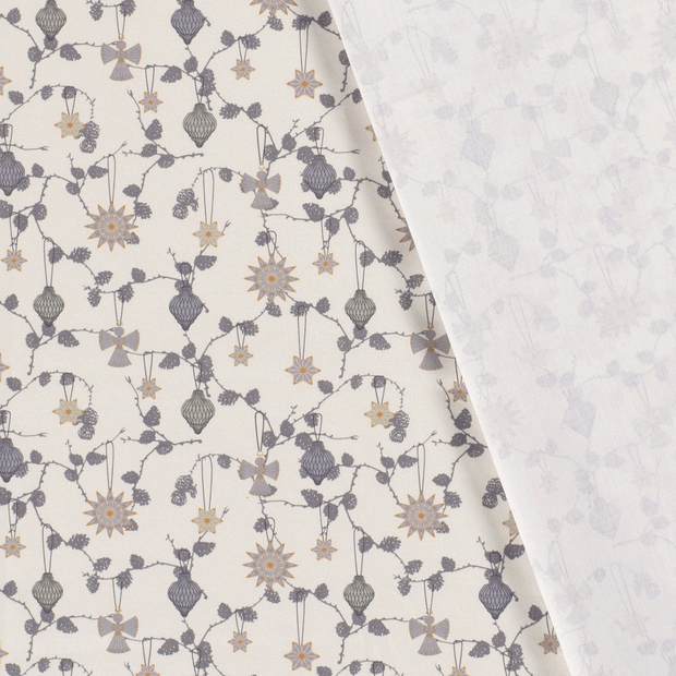 Cotton Poplin fabric Christmas printed and foil 