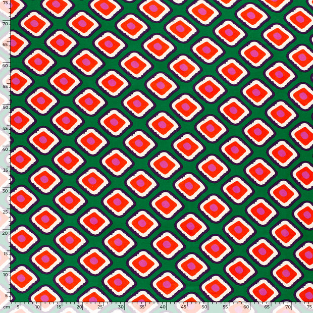 Viscose Jersey fabric Diamonds Green