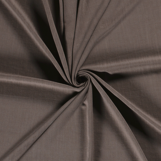 Woven Viscose Linen fabric Brown Taupe slub 