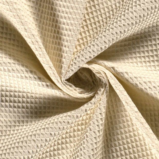 Waffle piqué fabric Unicolour Ivory