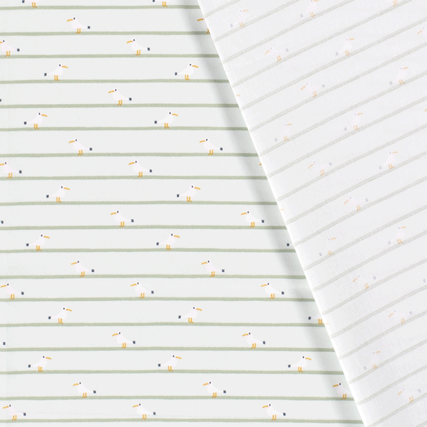 Cotton Poplin fabric Birds printed 
