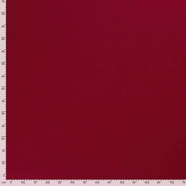 Ramie Linen fabric Unicolour Dark Red