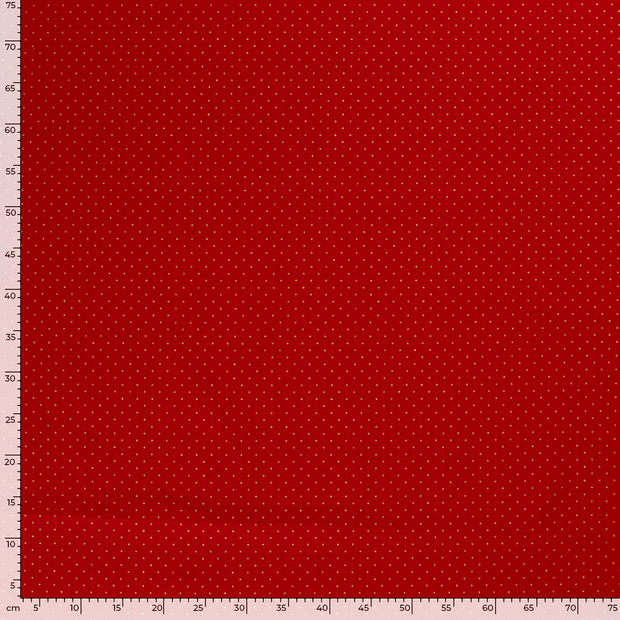 Cotton Poplin fabric Christmas dots Red