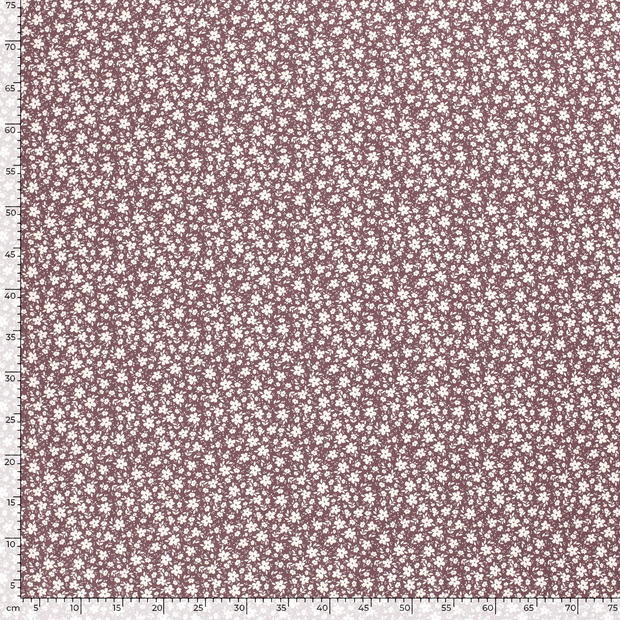 Jersey de Coton tissu fleurs Lilas