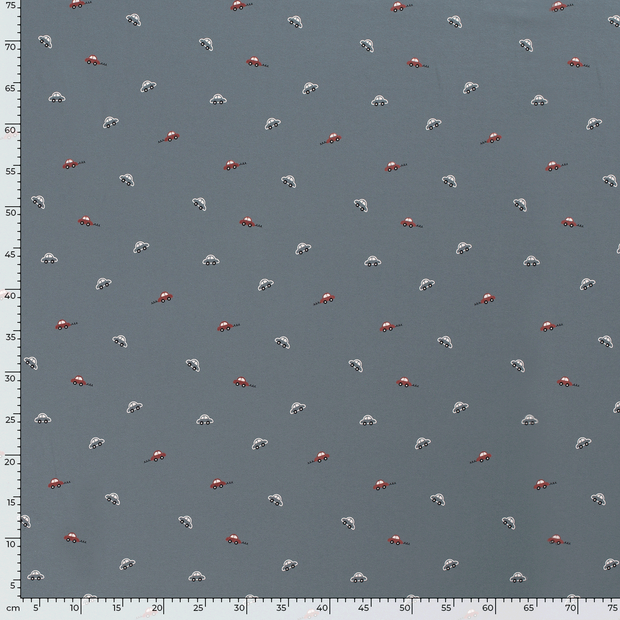 Jersey fabric Cars Indigo