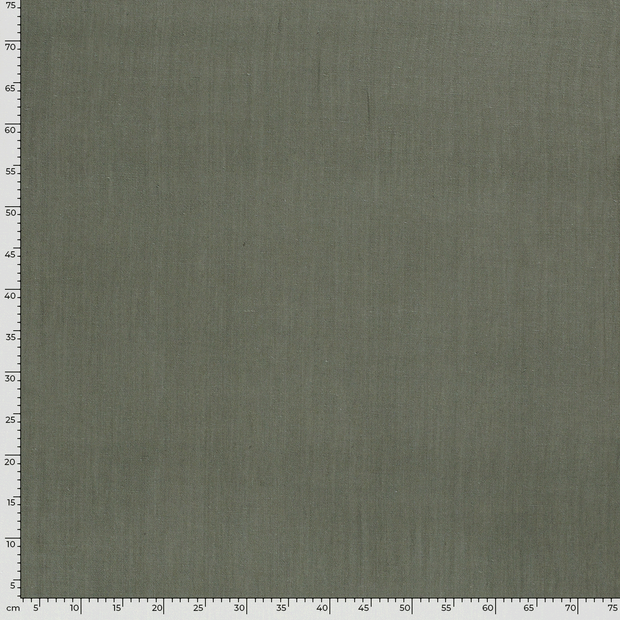 Viscose Lin Chaine et Trame tissu Unicolore Vert Olive