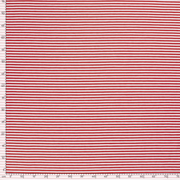 Jersey de Coton Fil Teint tissu rayures Rouge