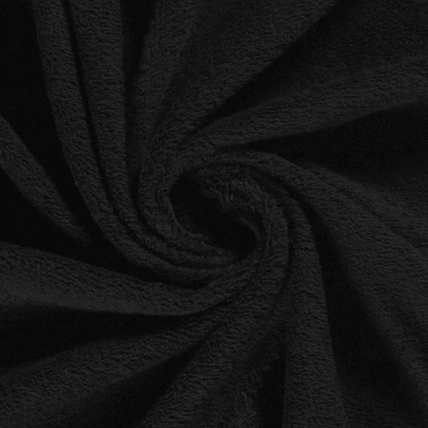 Terry Towelling fabric Unicolour Black