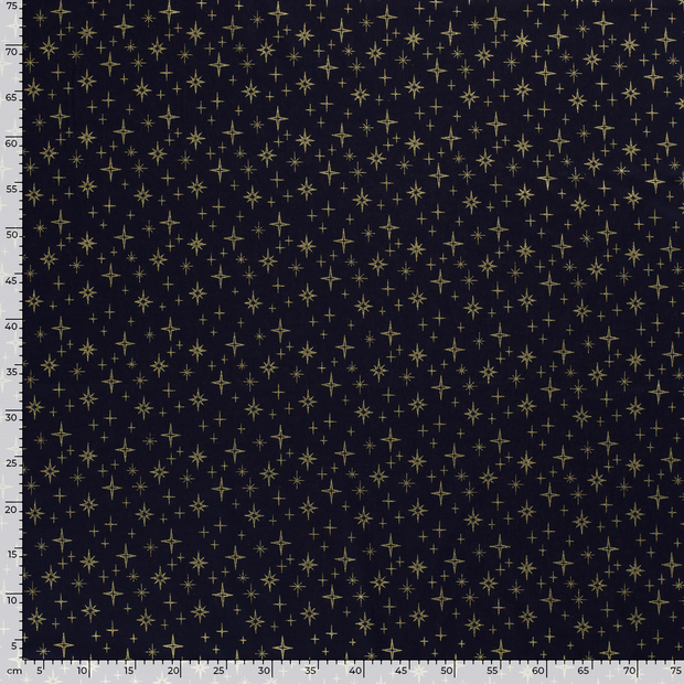 Cotton Poplin fabric Christmas stars 