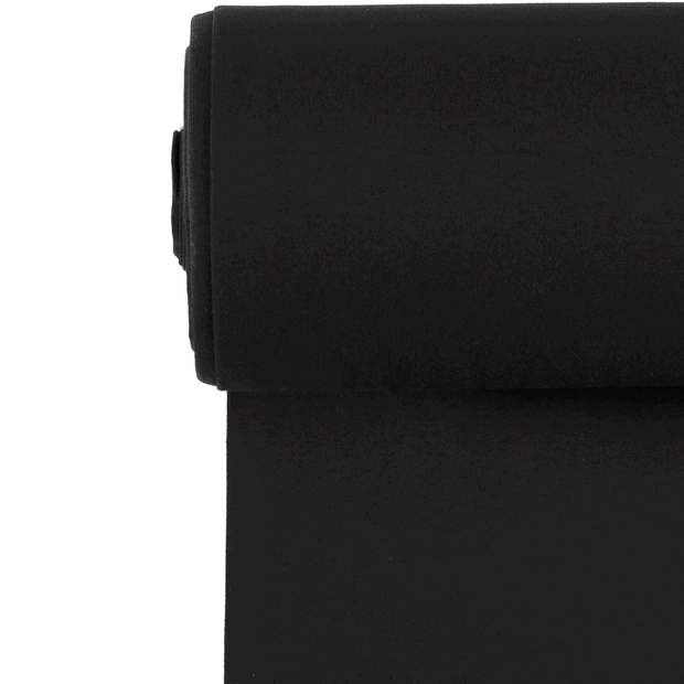Cuff Material GOTS organic fabric Unicolour Black