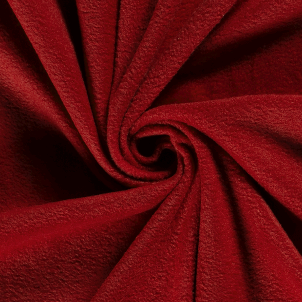 Polar Fleece fabric Unicolour Dark Red
