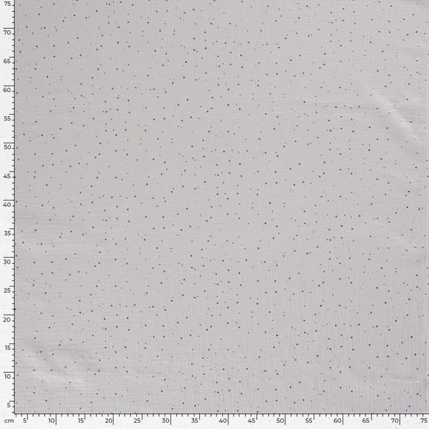 Double gaze tissu pois Gris clair