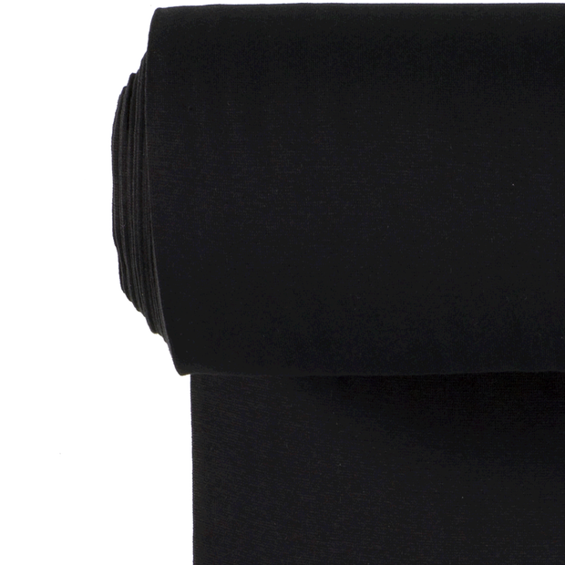 Cuff 1x1 fabric Unicolour Black