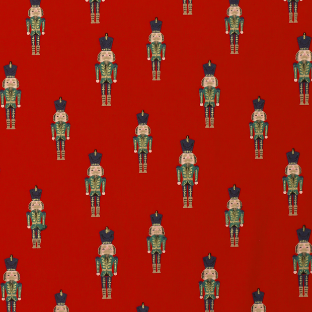 Cotton Poplin fabric Christmas ornaments Red