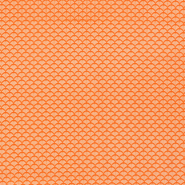 Katoen Poplin stof Abstract Oranje