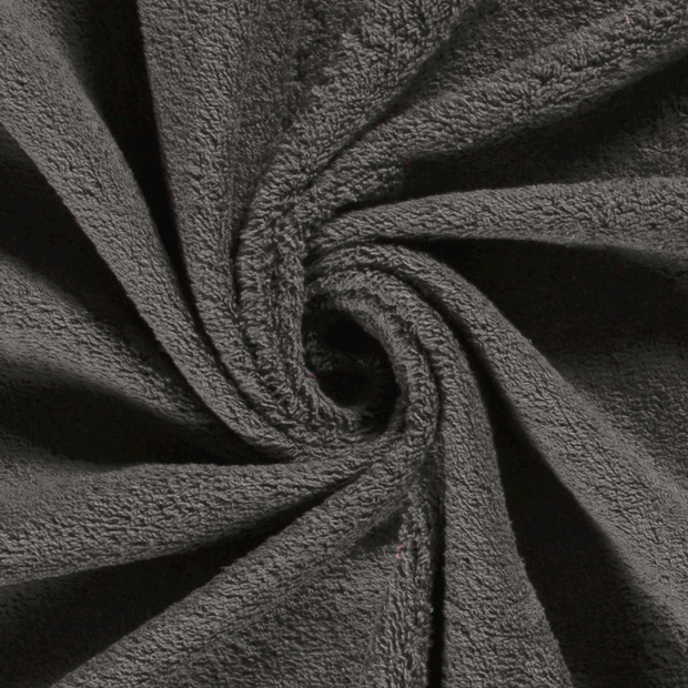 Terry Towelling fabric Unicolour Dark Grey