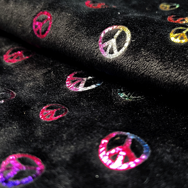 Velours tissu cercles Noir