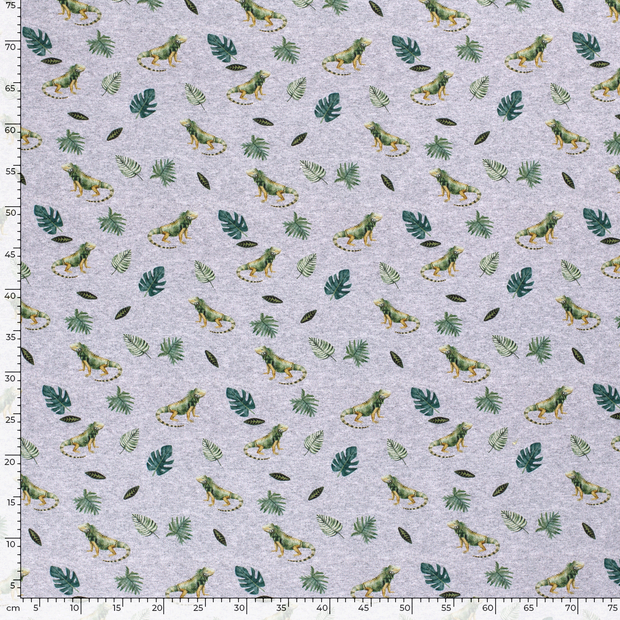 Jogging fabric Leaves Grey