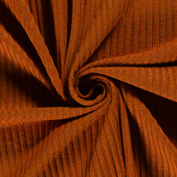 Rib Jersey fabric Unicolour Brique