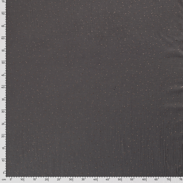 Muslin fabric Dots Dark Grey