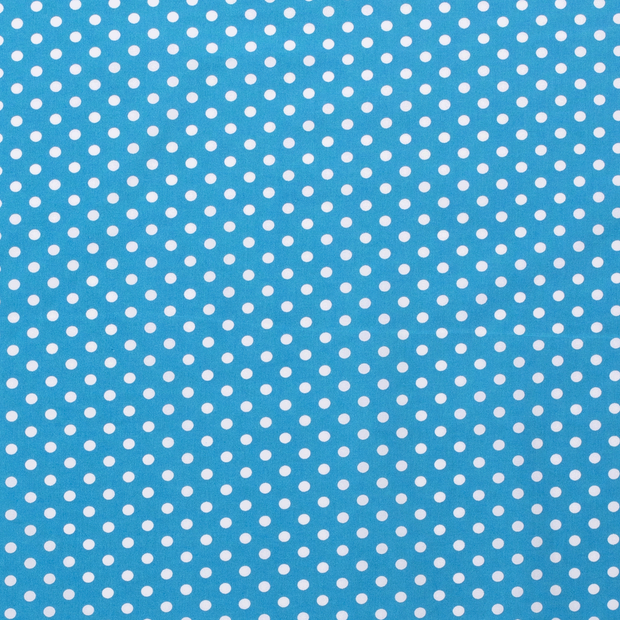 Cotton Poplin fabric Dots Aqua