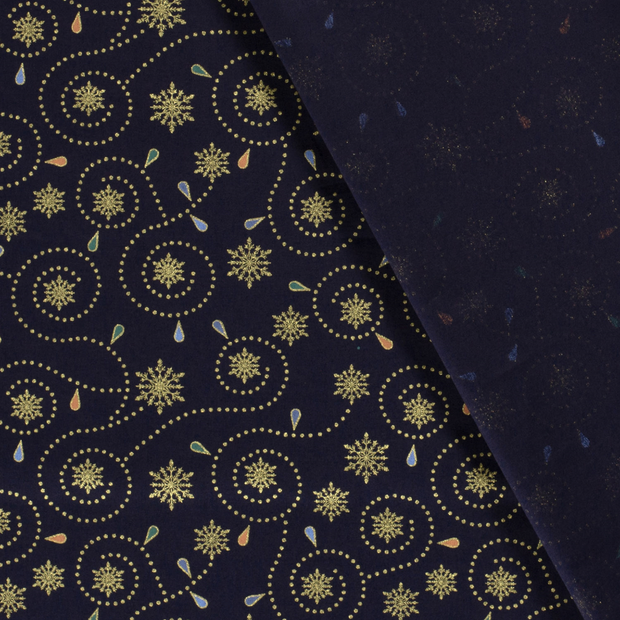 Cotton Poplin fabric Christmas printed and foil 
