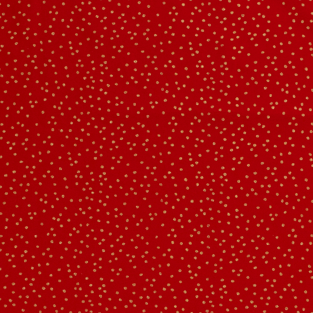 Algodón Popelina tela dots de Navidad Rojo