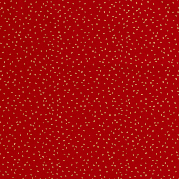 Cotton Poplin fabric Christmas dots Red