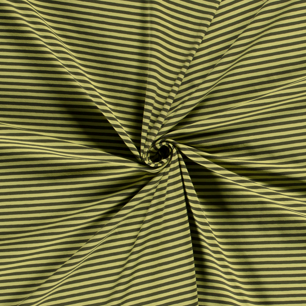 Jersey de Coton Fil Teint tissu Vert Olive 