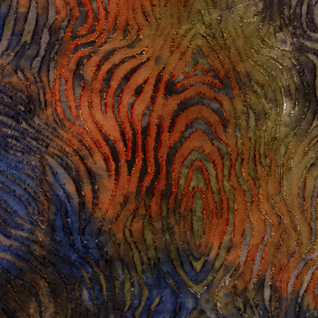 Burnout Jacquard fabric Tie Dye Orange