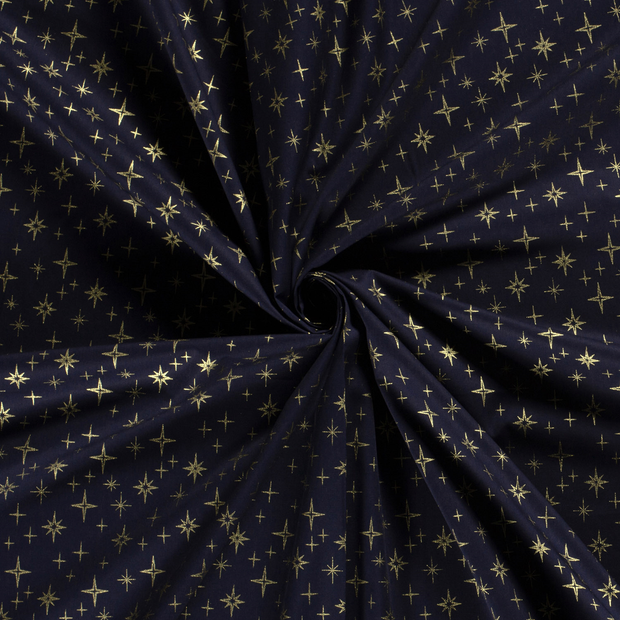 Cotton Poplin fabric printed and foil 