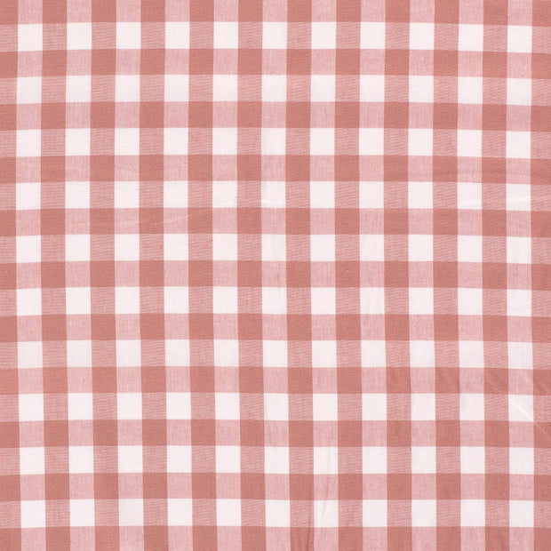 Cotton Poplin Yarn Dyed fabric Checks Old Pink