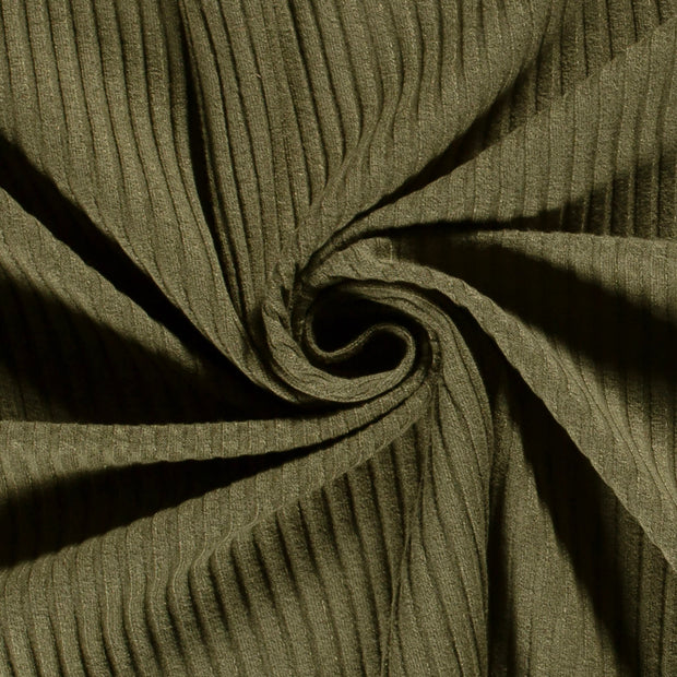 Rib Jersey fabric Unicolour Khaki Green