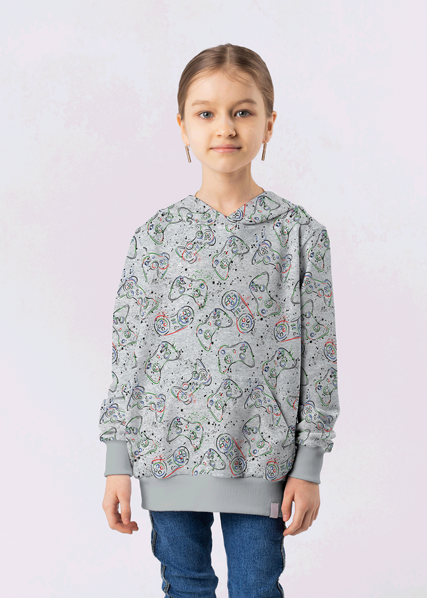 Alphen Fleece fabric Games Middle Grey