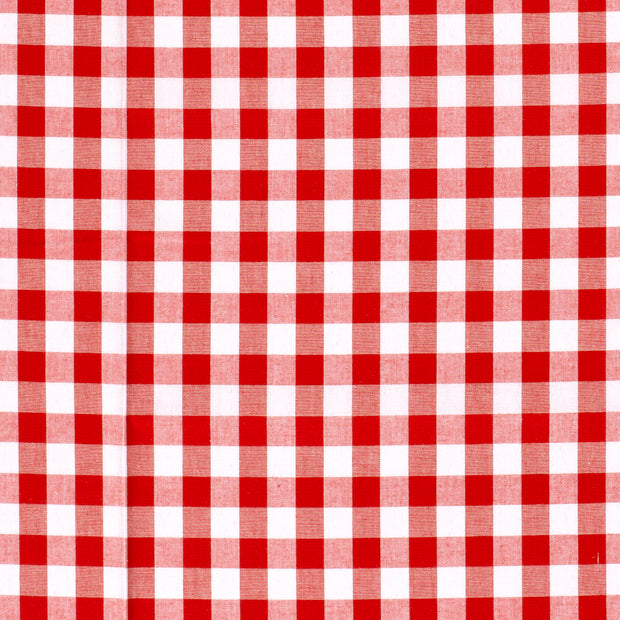 Cotton Poplin Yarn Dyed fabric Checks Red