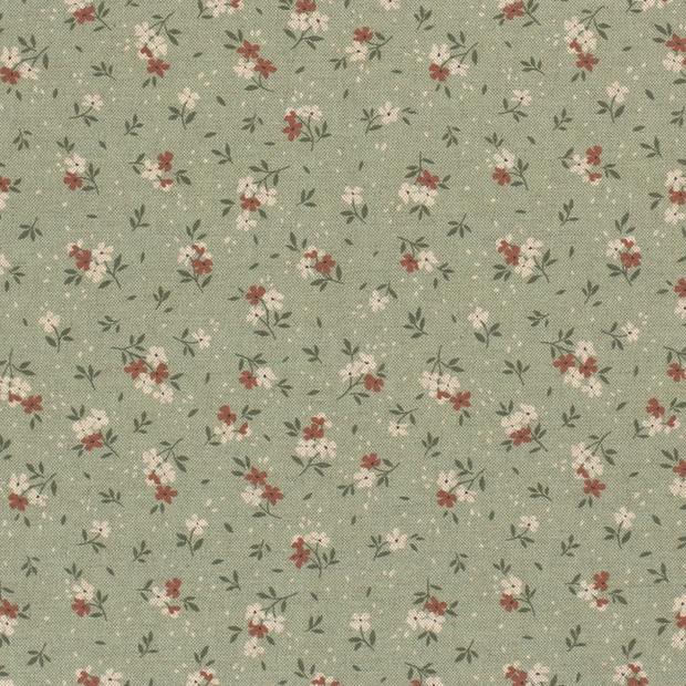 Panama fabric Flowers Olive Green