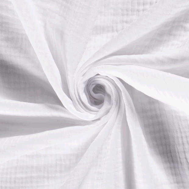 Muselina de triple capa tela Unicolor Blanco óptico