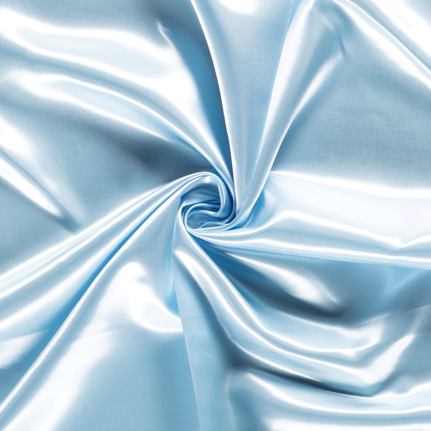 Satin tissu Unicolore Bleu bébé