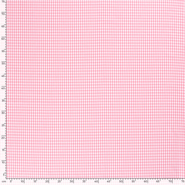 Popeline de Coton Fil Teint tissu Carreaux Rose