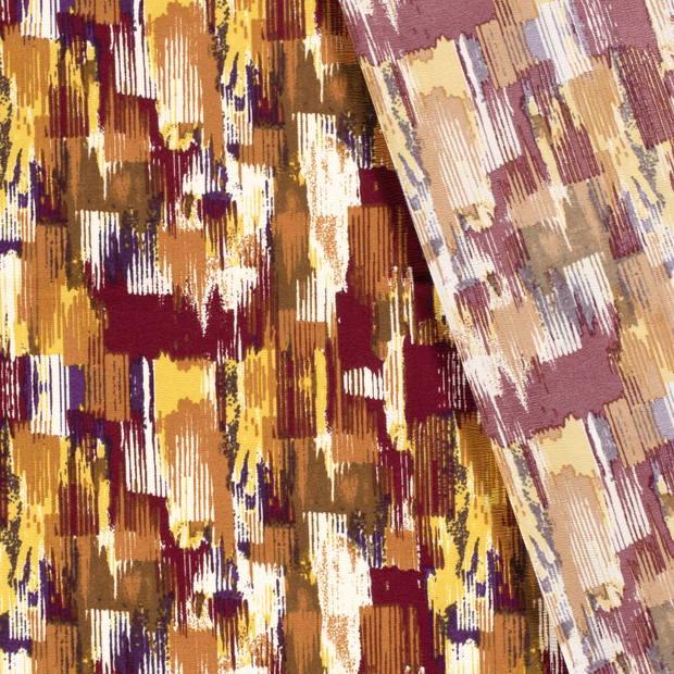 Quattro Stretch stof Abstract bedrukt 