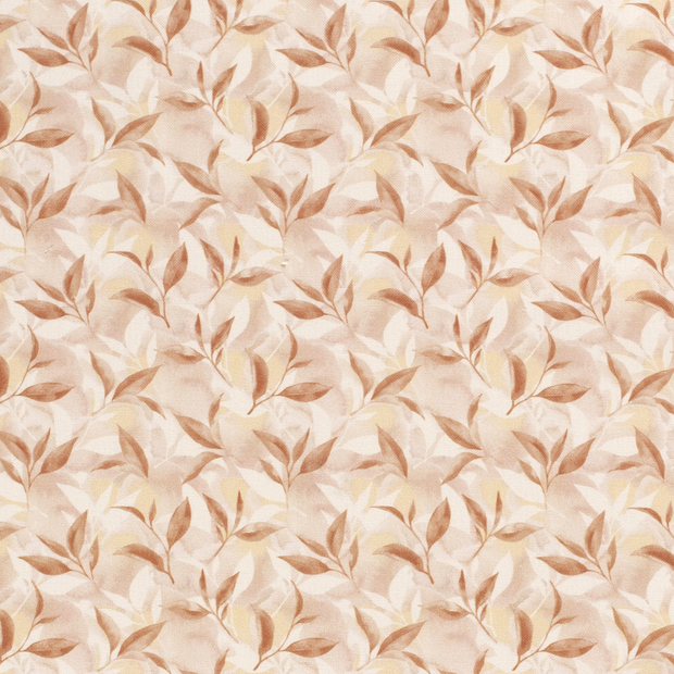 Panama BCI Cotton tissu Feuilles Rose clair
