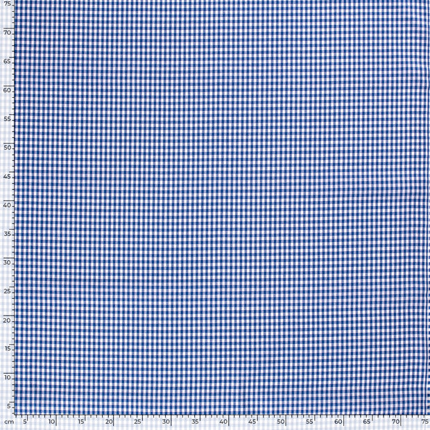 Popeline de Coton Fil Teint tissu Carreaux Cobalt