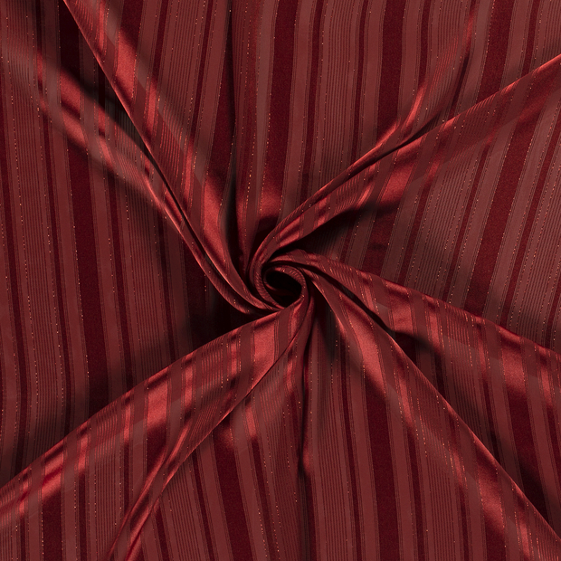 Chiffon Damast tissu Rouge Lurex 
