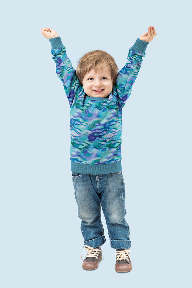 Jogging fabric Paint Stripes Indigo