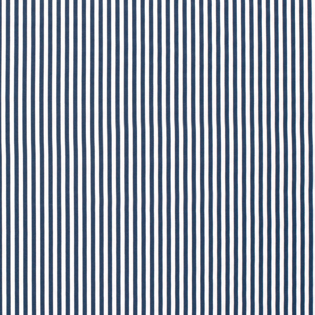 Cotton Poplin fabric Stripes Navy
